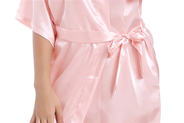 Wholesale Custom Private Logo Silk Satin Robes Women Salon irl Baby Satin Robe Mommy and me Kimono Satin Bathrobe Robes