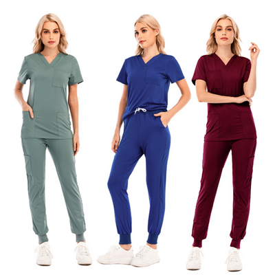 Short sleeve shirts medical designs jogger plus size hospital nursing scrubs sets nurse uniform