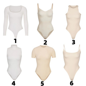 Custom Logo Rib one piece   Tummy Control Shapewear  for woman Seamless Sculpting Thong Bodysuit