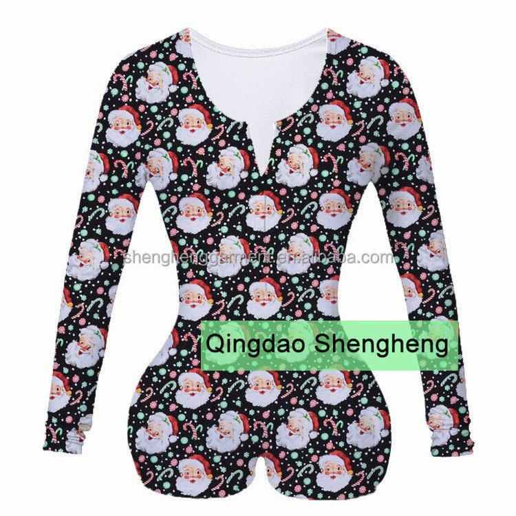 custom christmas adult short women girl ladies onesie sexy hot jumpsuit romper sleepwear girl sleeping clothes