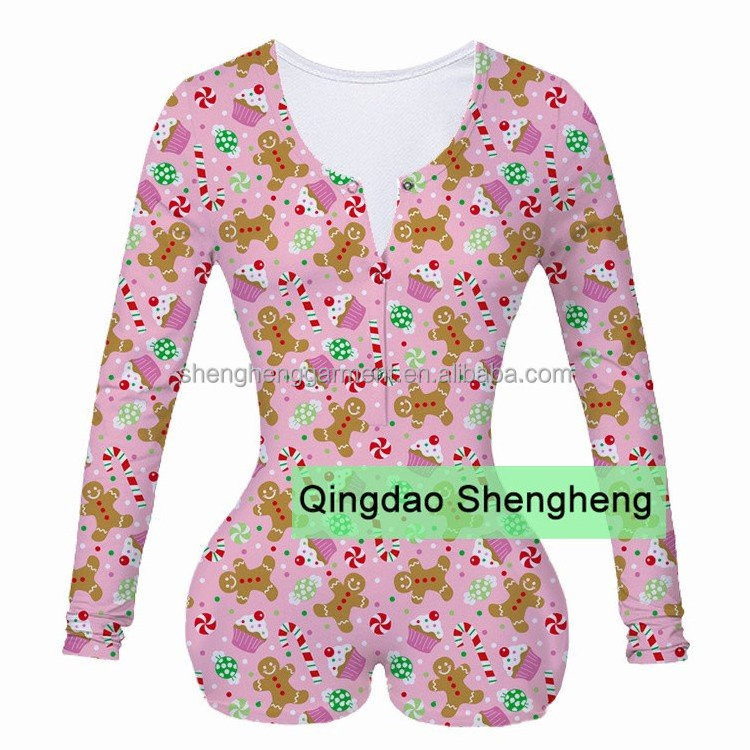 custom christmas adult short women girl ladies onesie sexy hot jumpsuit romper sleepwear girl sleeping clothes