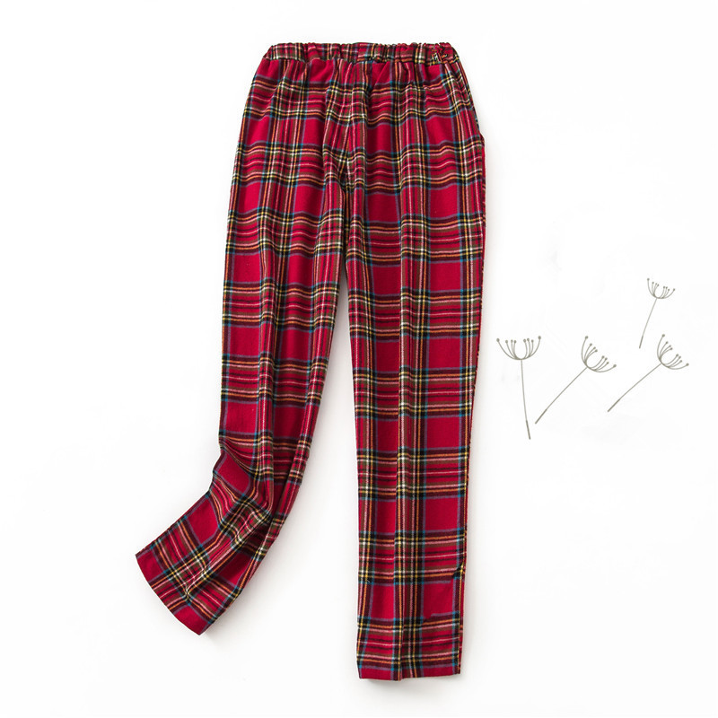 Wholesale Women's Cotton Pajama Pants Plaid Soft  PJ Pants with side Pocket