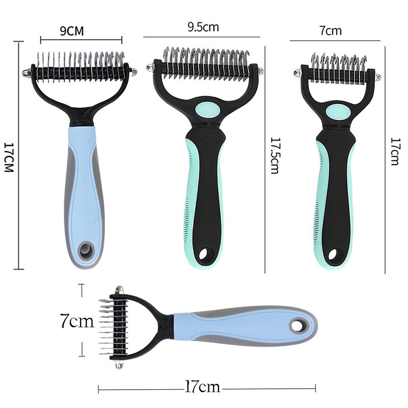 Pet Grooming Brush and Metal Comb, Cat Brush Dog Brush for Shedding