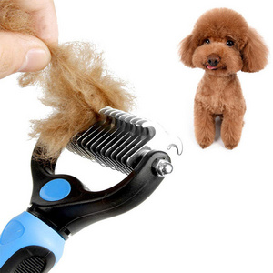 Pet Grooming Brush and Metal Comb, Cat Brush Dog Brush for Shedding