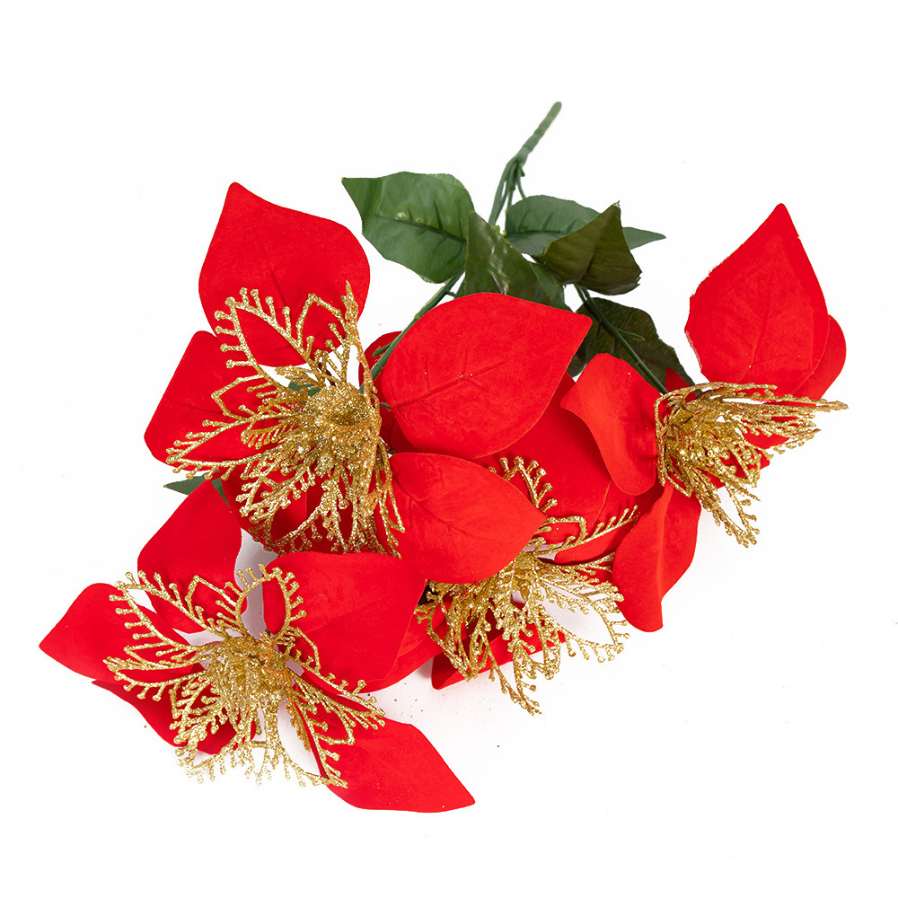 Artificial Red Decorative Flowers for Wedding Home Wall Fall ChristmasTree Decor Flower Decoration