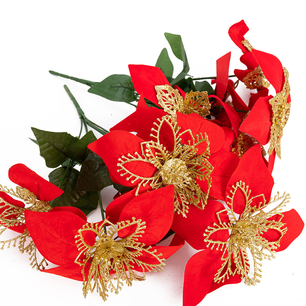 Artificial Red Decorative Flowers for Wedding Home Wall Fall ChristmasTree Decor Flower Decoration