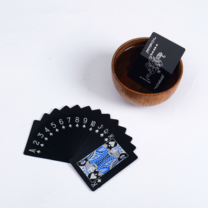 High Quality Black PVC Plastic Poker Playing Cards Creative Durable Waterproof with Custom Logo Advertising Use