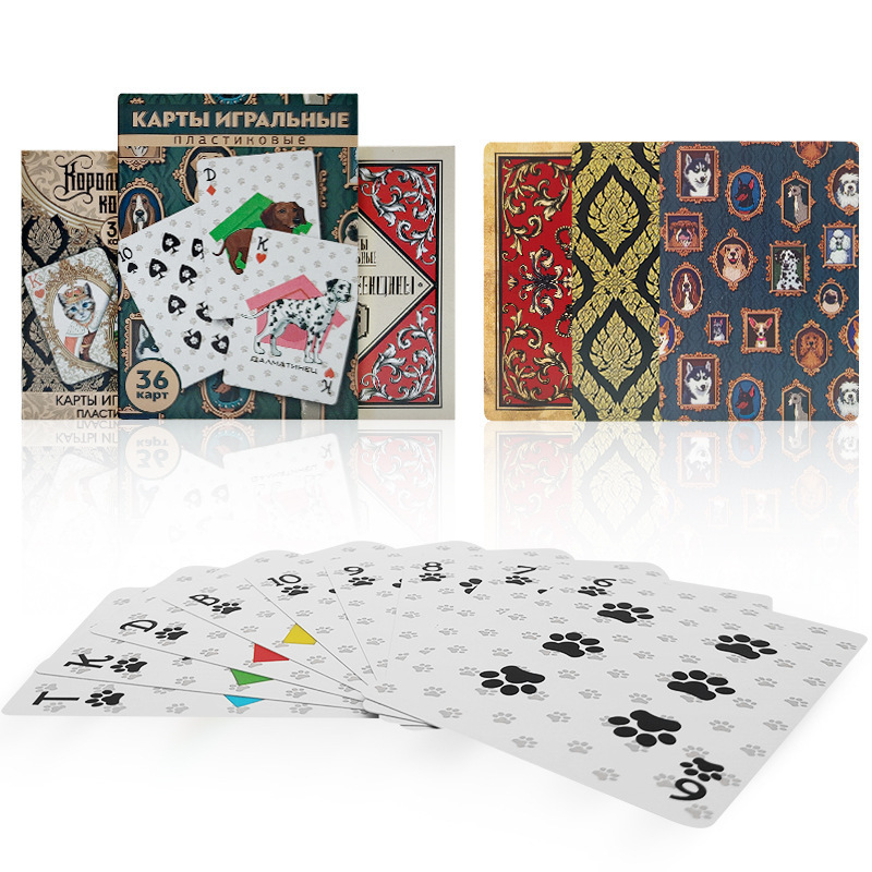 Free Sample Customized Design 32-Card Poker Baloot Playing Card Printed Table Game with Custom Logo Made  Paper