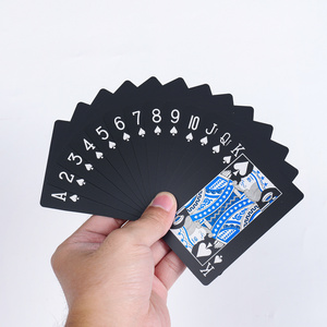 Custom Cool Black Poker Cards with Dollar Pattern Waterproof Plastic Cards Box Advertising Poker Type