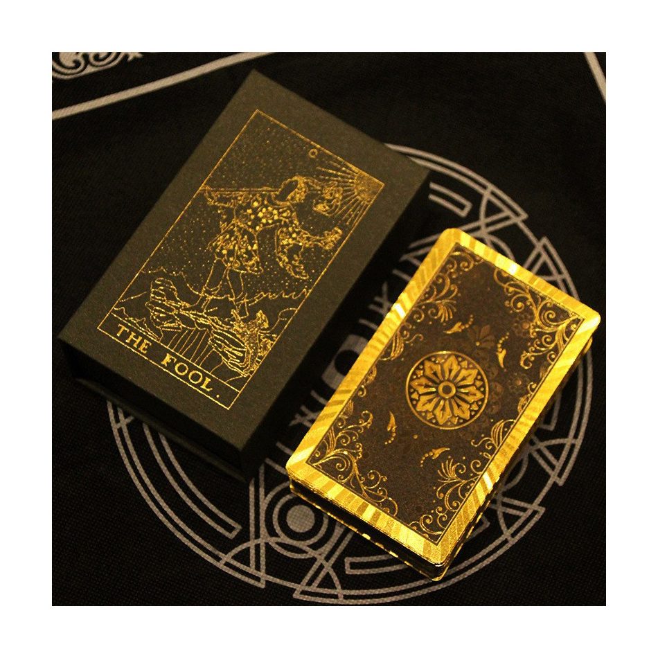 Hot Sale Affirmation Oracle Cards 12x7cm Custom Printed English Tarot Deck with Sliver Edged Plastic Cards Golden Beautiful