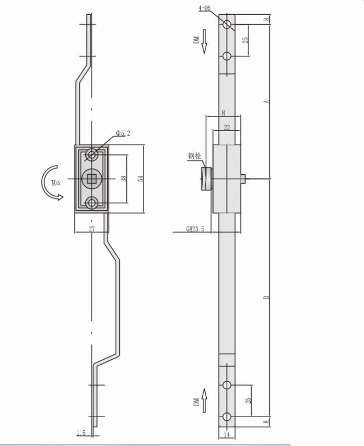 Tall Cabinet Three Point Locking Electrical Control Panel Cabinet Electronic Swing Handle Lock MS828