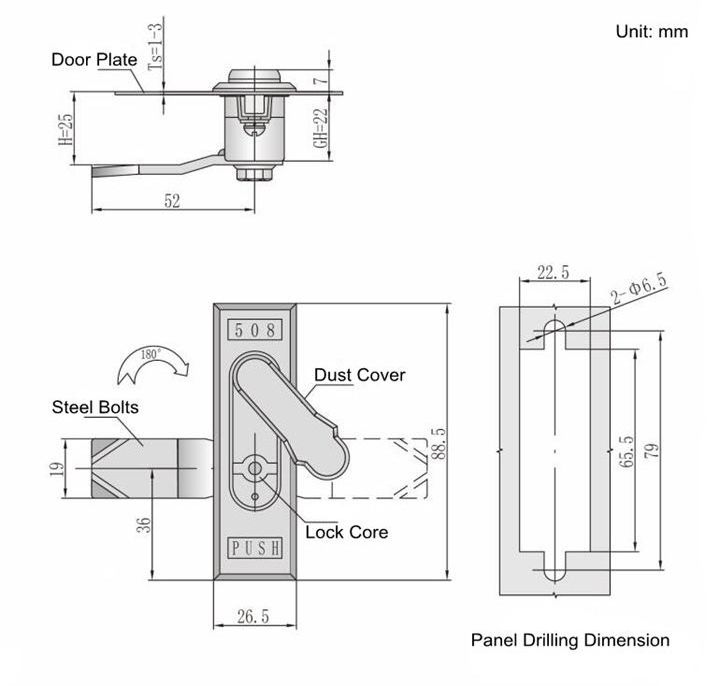 2016 cargo container locks/cargo trailer door lock, twist lock