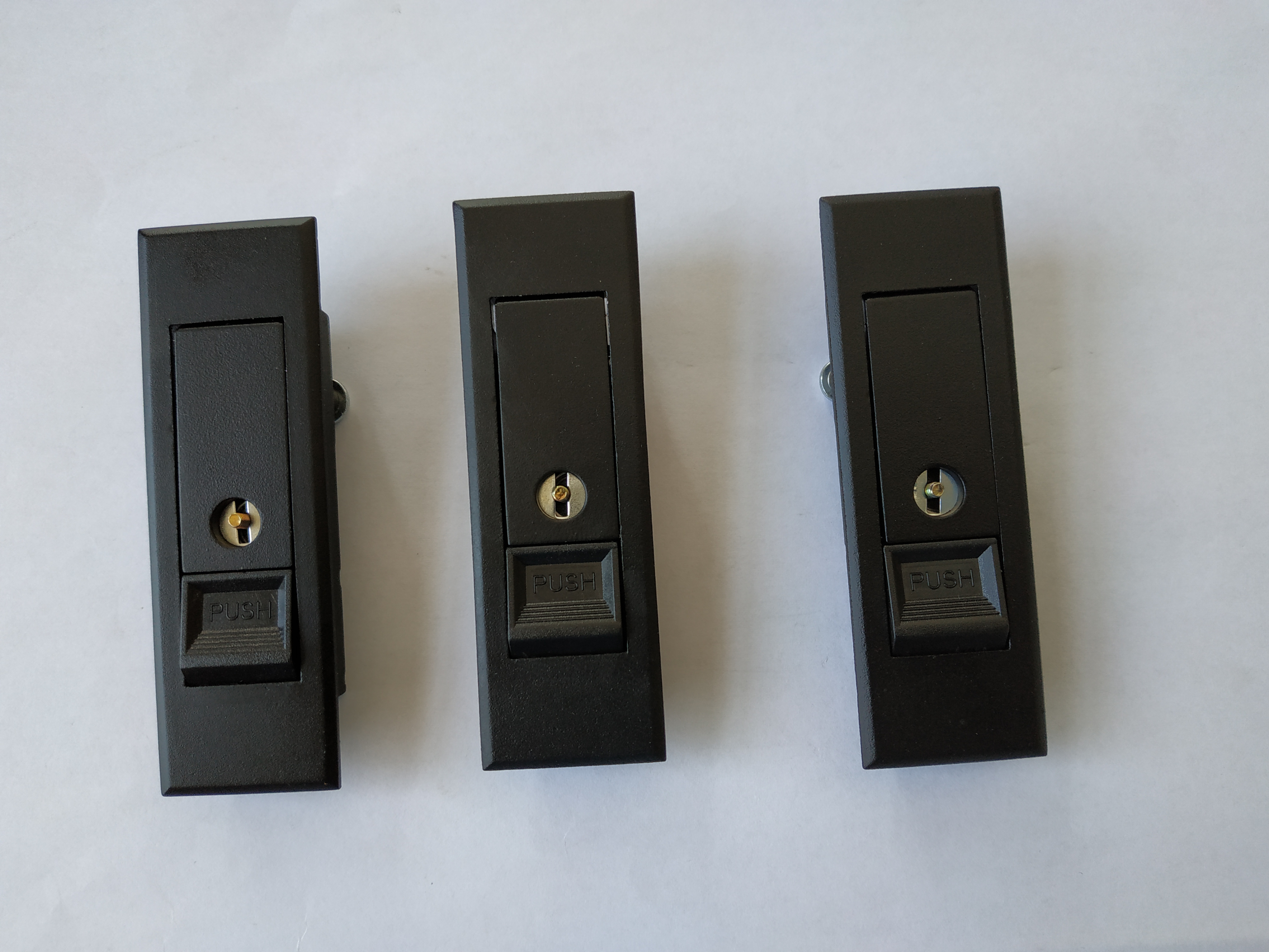 Black color cabinet swing handle lock with black button MS603-1H