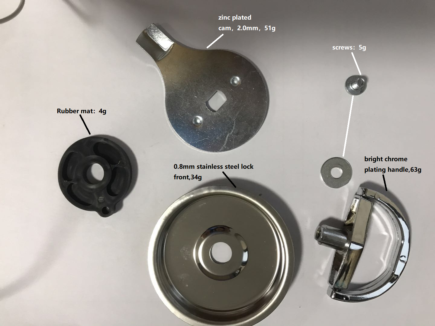 Stainless Steel  Round Panel Lock for  Fire Hose Reel Cabinet