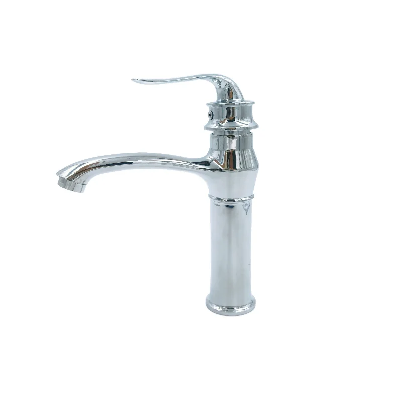 Luxury chrome finish single-turn washbasin faucet zinc alloy chrome finish washbasin faucet