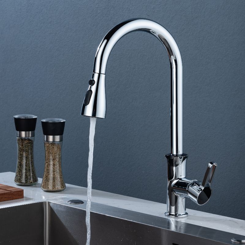 Digital zinc surface kitchen faucet brass body pull down kitchen sink mixer faucet