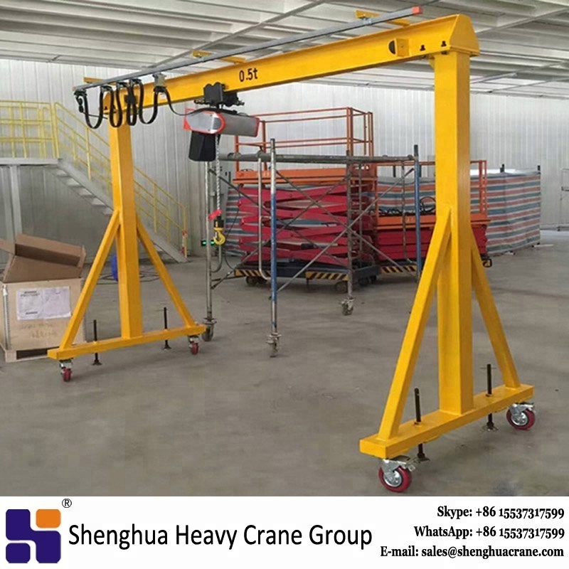 2 Ton 3 Ton 5 Ton Aluminum Adjustable Height Mini Mobile Portable Gantry Crane for Sale