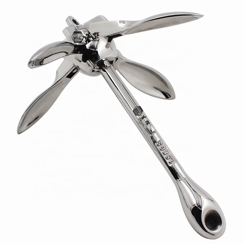 5kg Boat Accessory Precision Stainless Steel Casting Foldable Marine Hardware Umbrella Grapnel Anchor