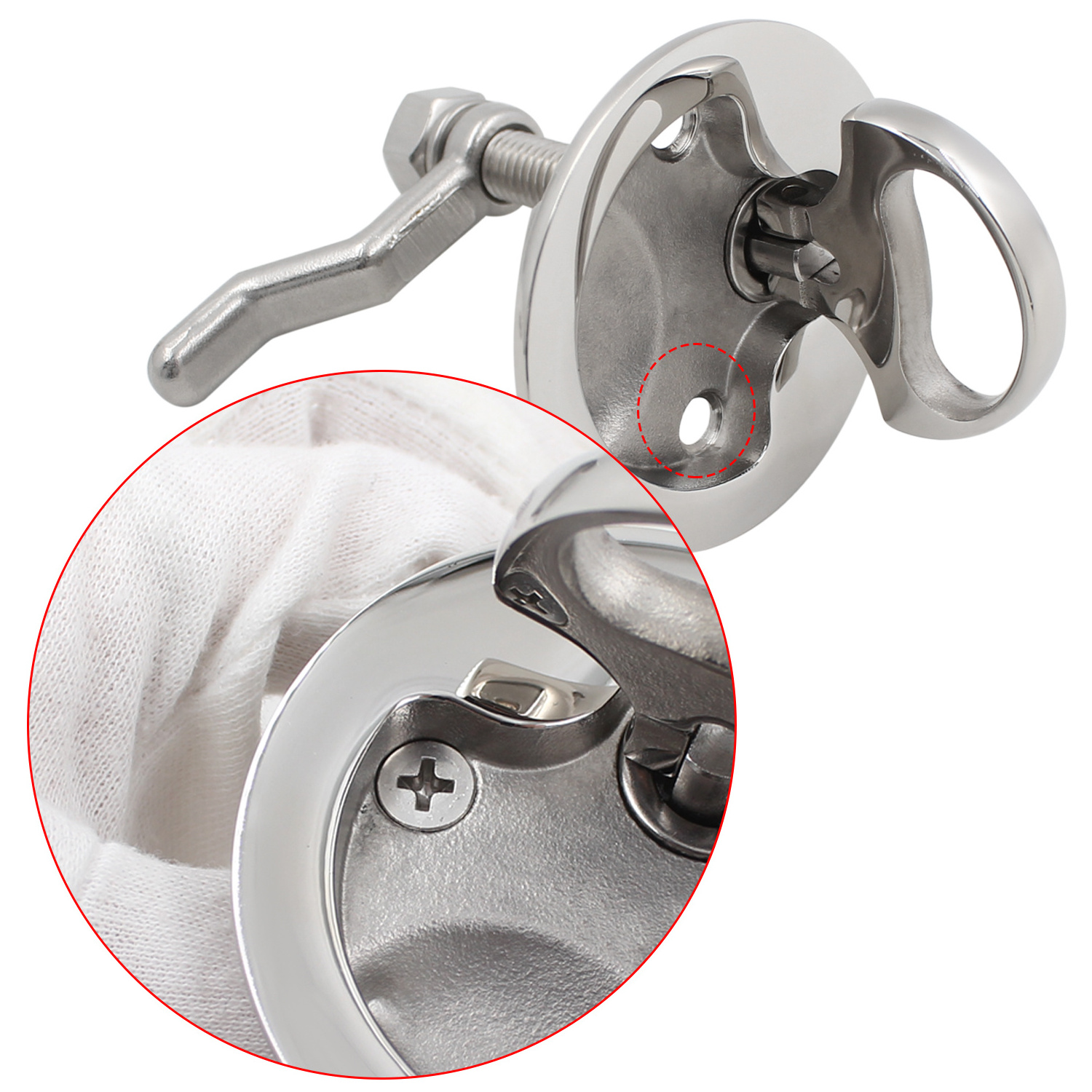 Boat Cam Latch 316 Stainless Steel Floor Buckle Hatch PullMarine Flush Lift Pull Slam Latch with Back Plate