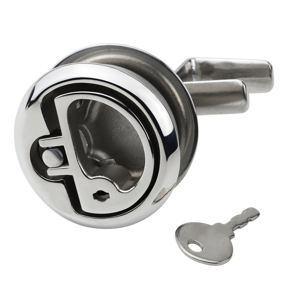 Marine Boat Floor Buckle Hatch Latch 316 Stainless Steel Flush Pull Ring Slam Boat Latch Turning Lock Essential Marine Hardware