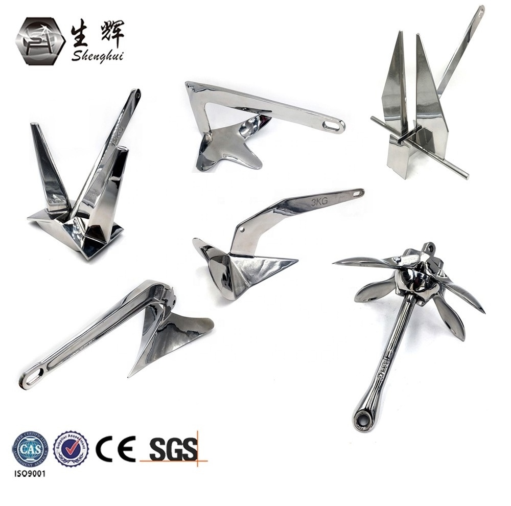 2024 Manufacturer 316 Stainless Steel Silver Marine Hardware 316 Stainless Steel Bruce Anchor China Factory