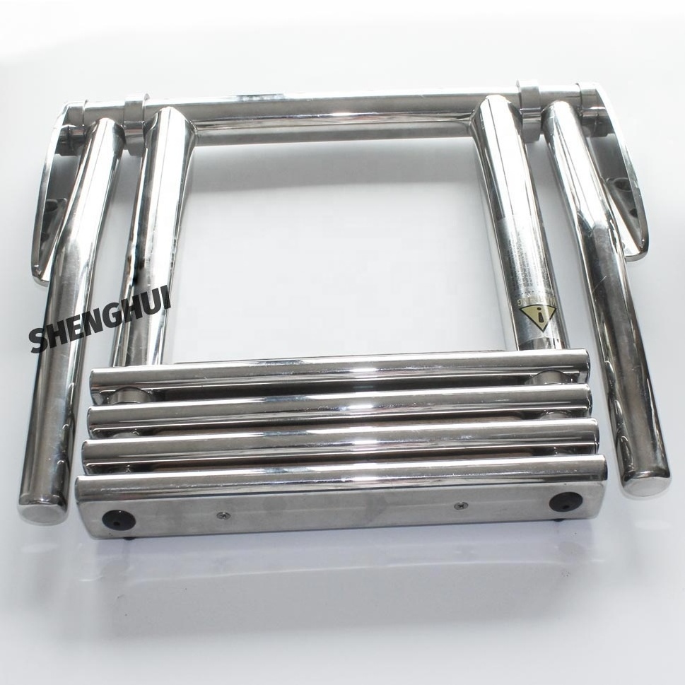 Stainless Steel 316 High polished marine yahct Boat 4 Step Telescoping Ladder Dock Folding Ladder