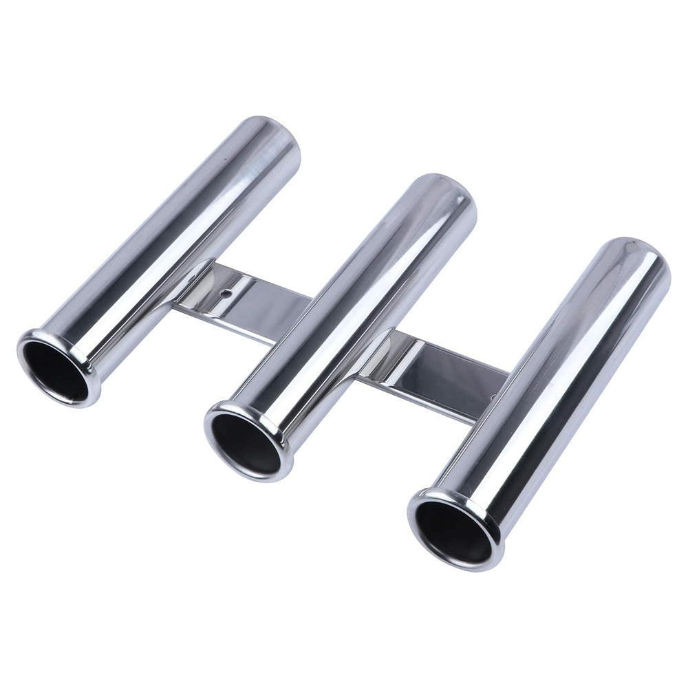 New Mirror Polished Stainless Steel 316 Marine Hardware Boat Accessories Outrigger Bases Set with Fishing Rod Holder Yacht Sea