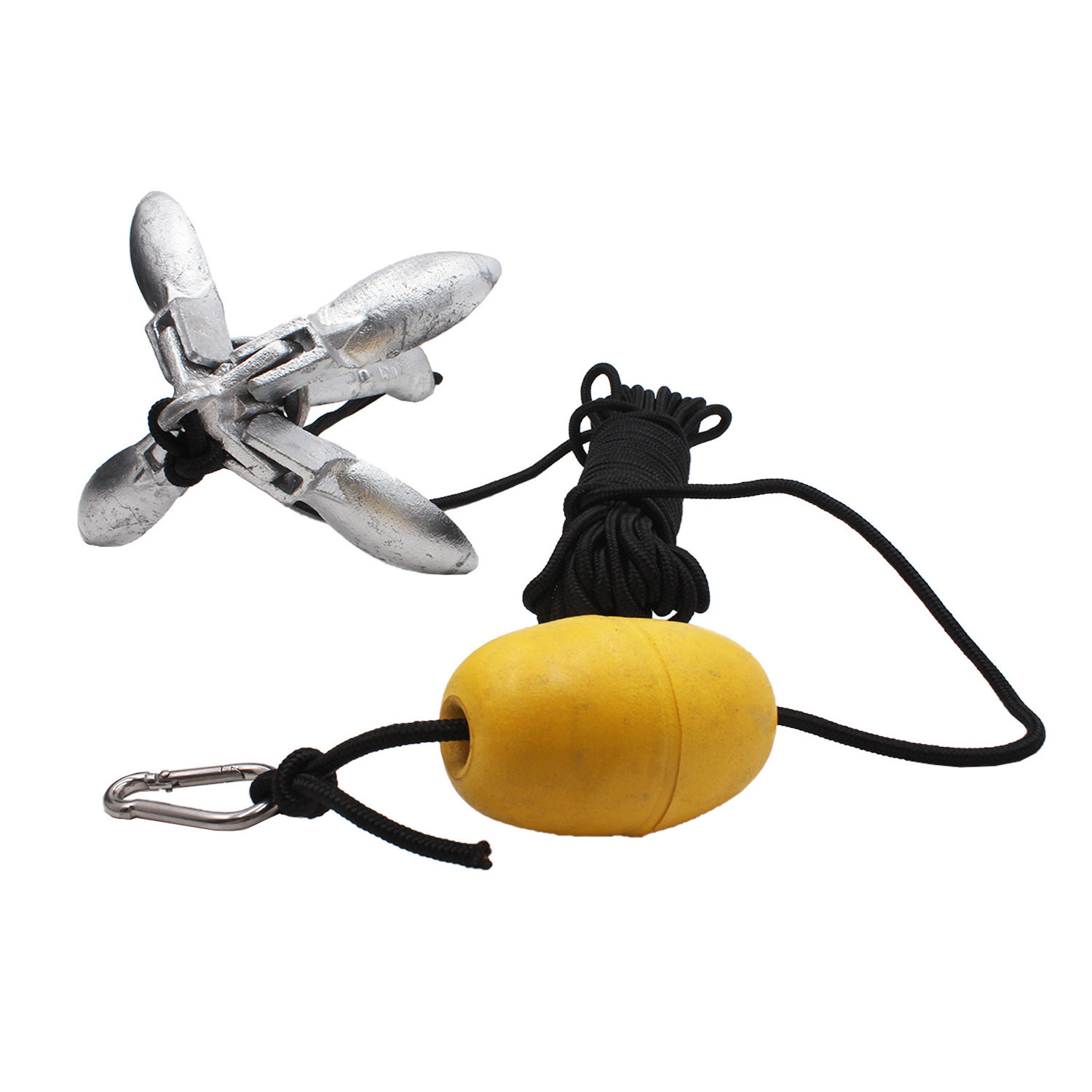 High Galvanized Canoe Kayak Folding Fluke Anchor Kit With Bag And Bouy 0.7kg 1.5kg