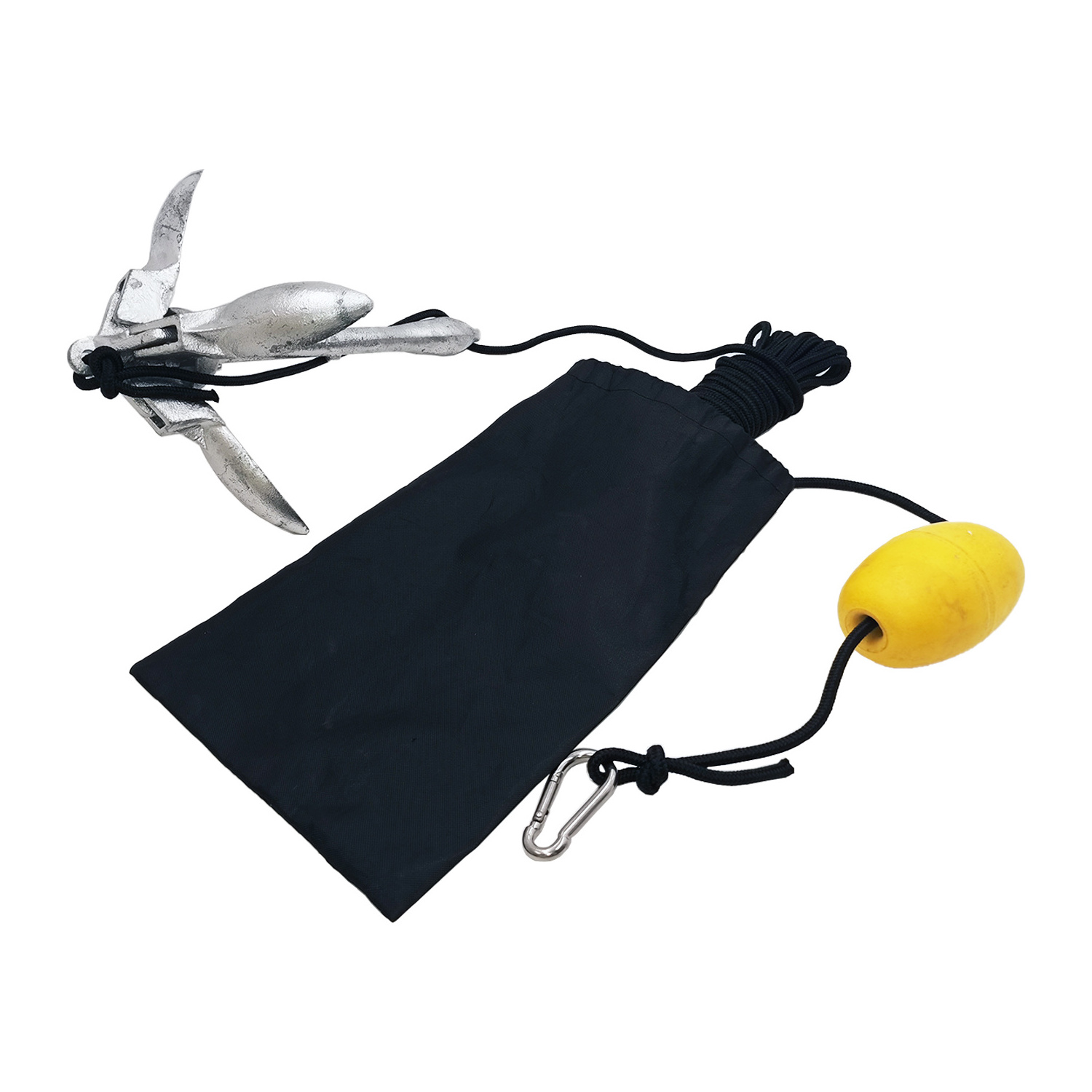 High Galvanized Canoe Kayak Folding Fluke Anchor Kit With Bag And Bouy 0.7kg 1.5kg