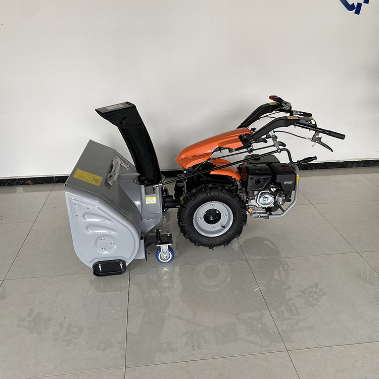 Small Walk-Behind Diesel Snow Blower With Various Types Of Attachments