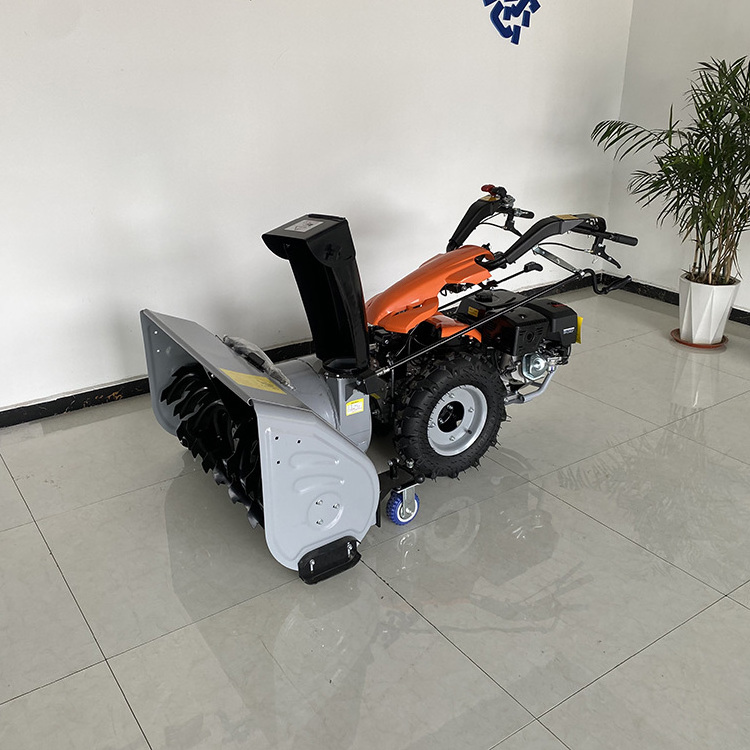 Small Walk-Behind Diesel Snow Blower With Various Types Of Attachments