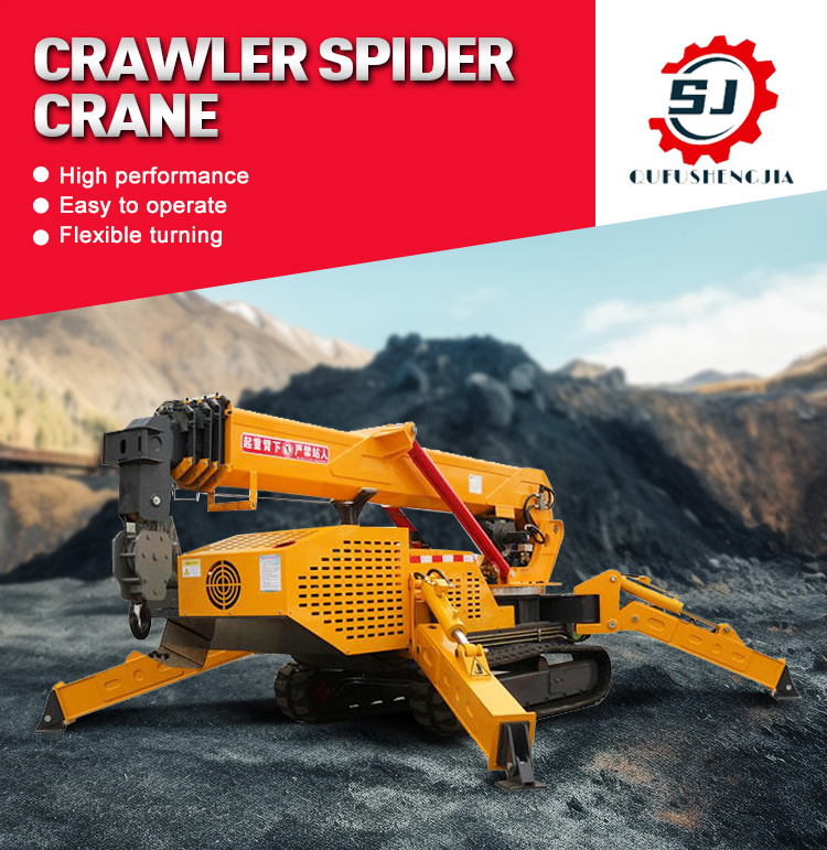 8Ton Crawler Spider Crane With 18M Lift Height Telescopic Boom Mobile Lifting Machine Crawler Crane