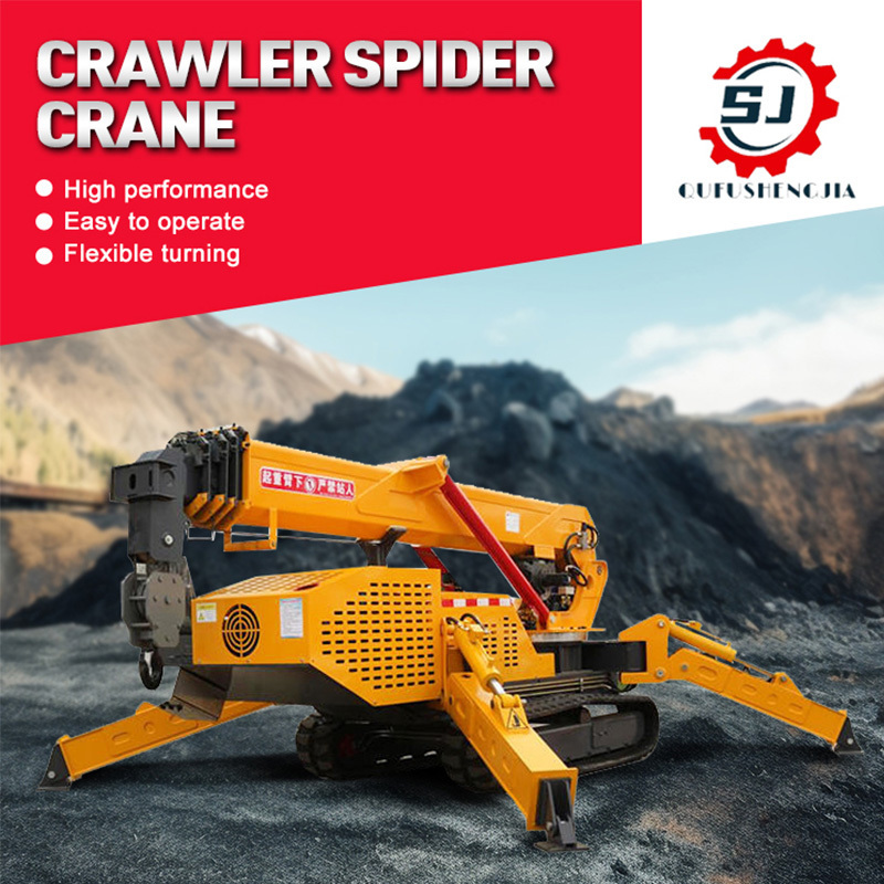 8Ton Crawler Spider Crane With 18M Lift Height Telescopic Boom Mobile Lifting Machine Crawler Crane