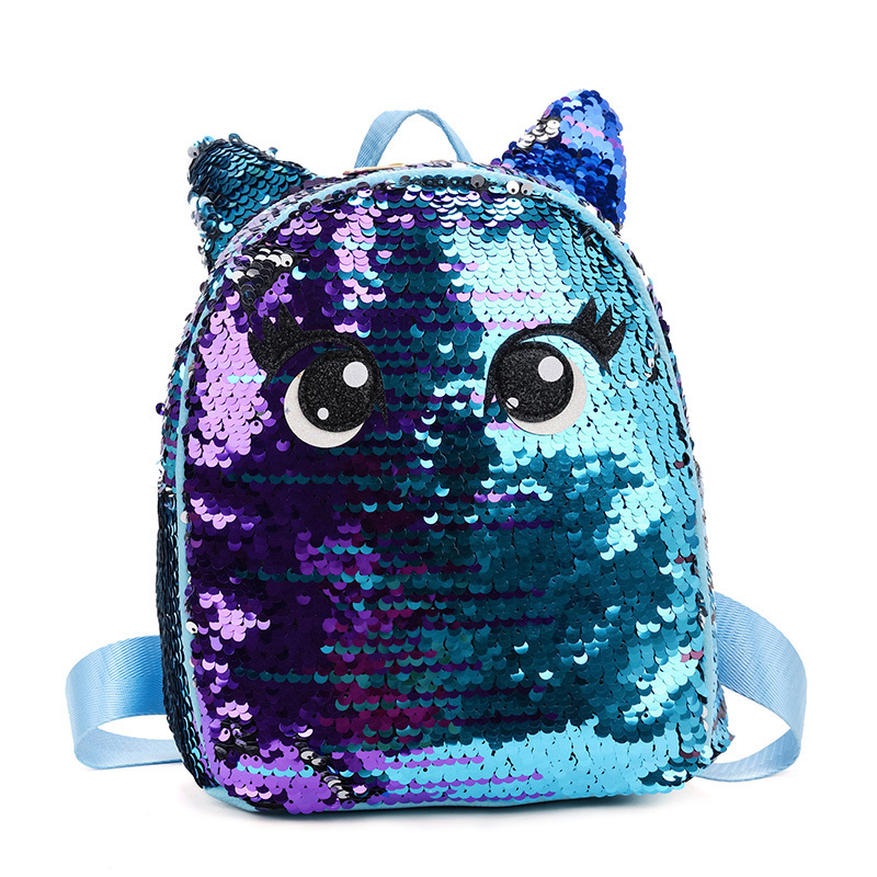 New Arrival Girls Smart Backpack Bag Back Pack Big Eyes Sequin Backpacks for School Children