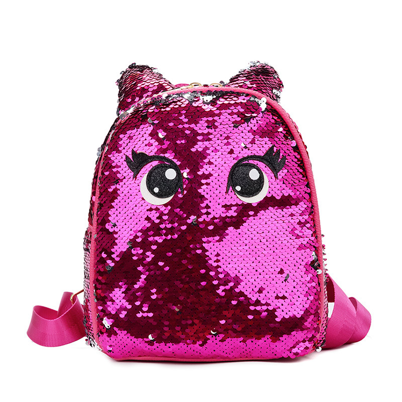 New Arrival Girls Smart Backpack Bag Back Pack Big Eyes Sequin Backpacks for School Children