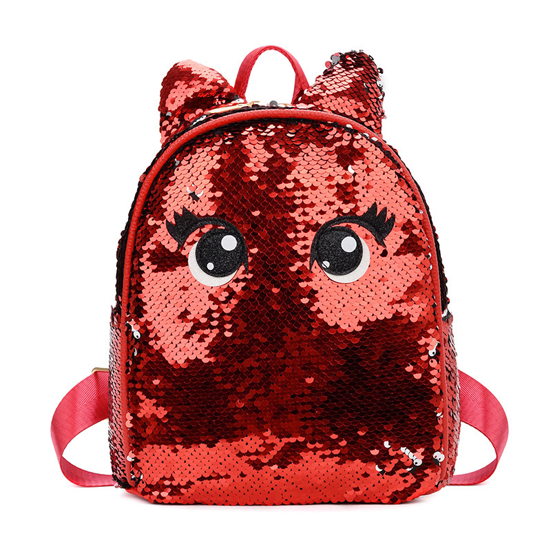 New Arrival Girls Smart Backpack Bag Back Pack Big Eyes Sequin Backpacks for School Children