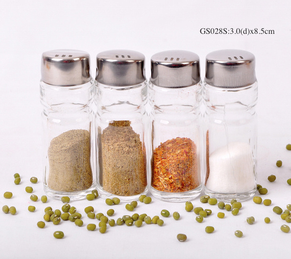 Funny Mini Glass Jar Airtight Containers Condiment Nordic small Glass Spice Jar With Stainless Steel Lid