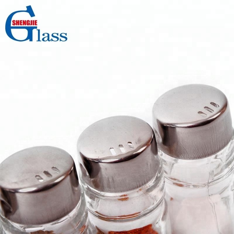 Funny Mini Glass Jar Airtight Containers Condiment Nordic small Glass Spice Jar With Stainless Steel Lid