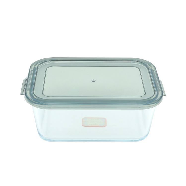 Premium Heat-resistant Glass Fresh Keeping Salad Food Container Microwave Storage Airtight Glass Lunch Box Lock With Plastic Lid