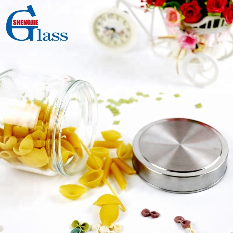 Wholesale Cover Glass Jar Metal Lid Kitchen Food Storage Glass Jars  Airtight Food Storage Glass Jars For Stainless Steel Lid