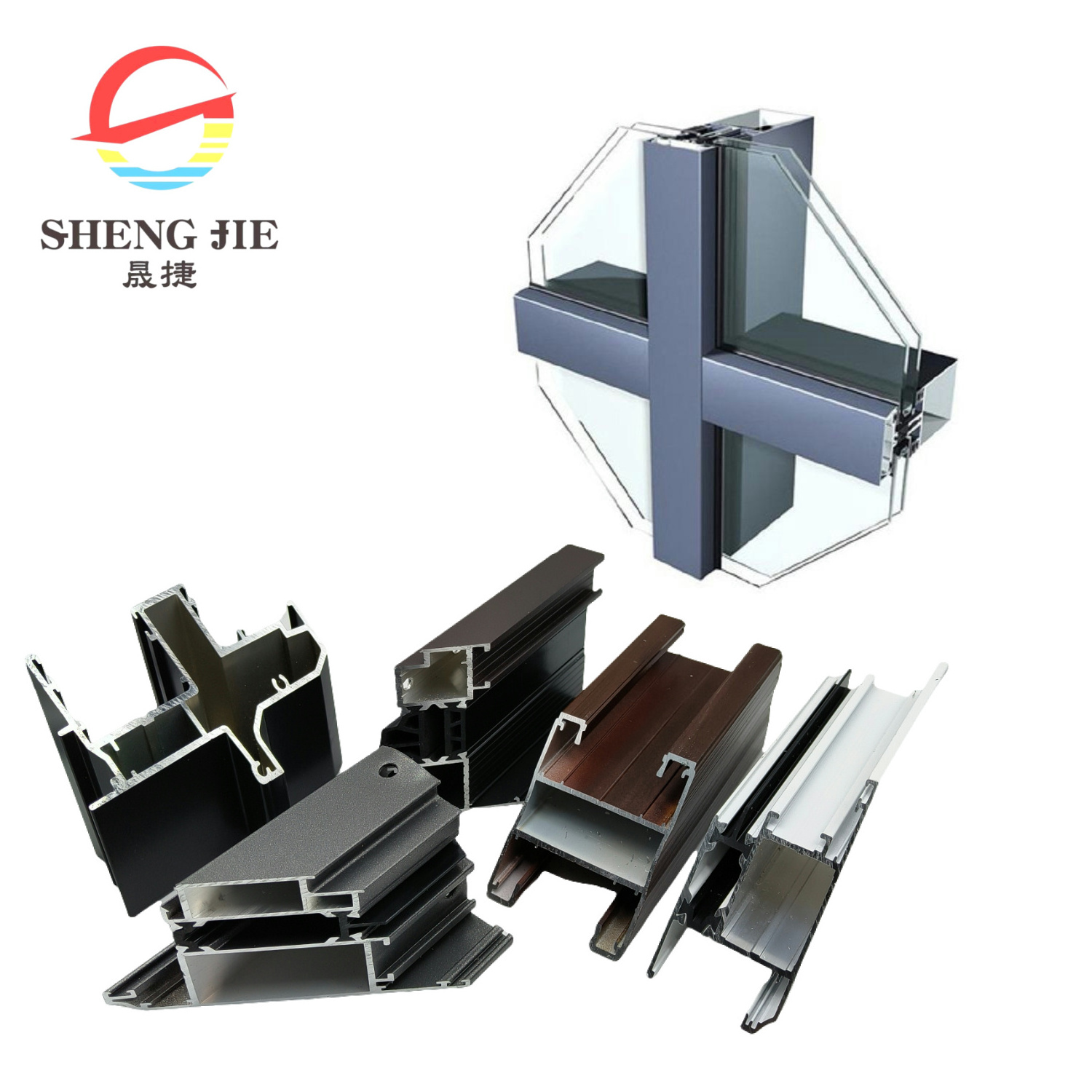 Shengjie Manufacturer aluminum alloy plate for curtain wall aluminum curtain wall wood frame aluminum plate outdoor decoration