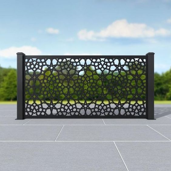 DIY easy install laser cut metal garden privacy fence panels newly design cloture de jardin en aluminium pool fencing