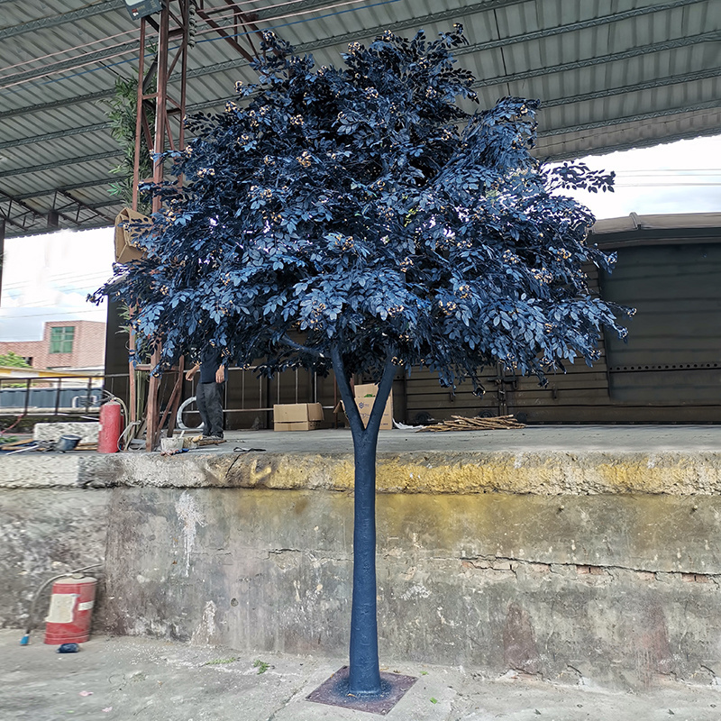 Wholesale Large indoor and outdoor Tree Decoration  Artificial Blue Banyan Tree Factory Landscape Fiberglass large ficus trees