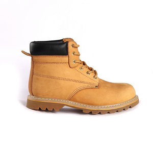 Steel Toe Slip Steel plate Rubber outsole Safety Shoes Work Boots Brown Goodyear Safety boots