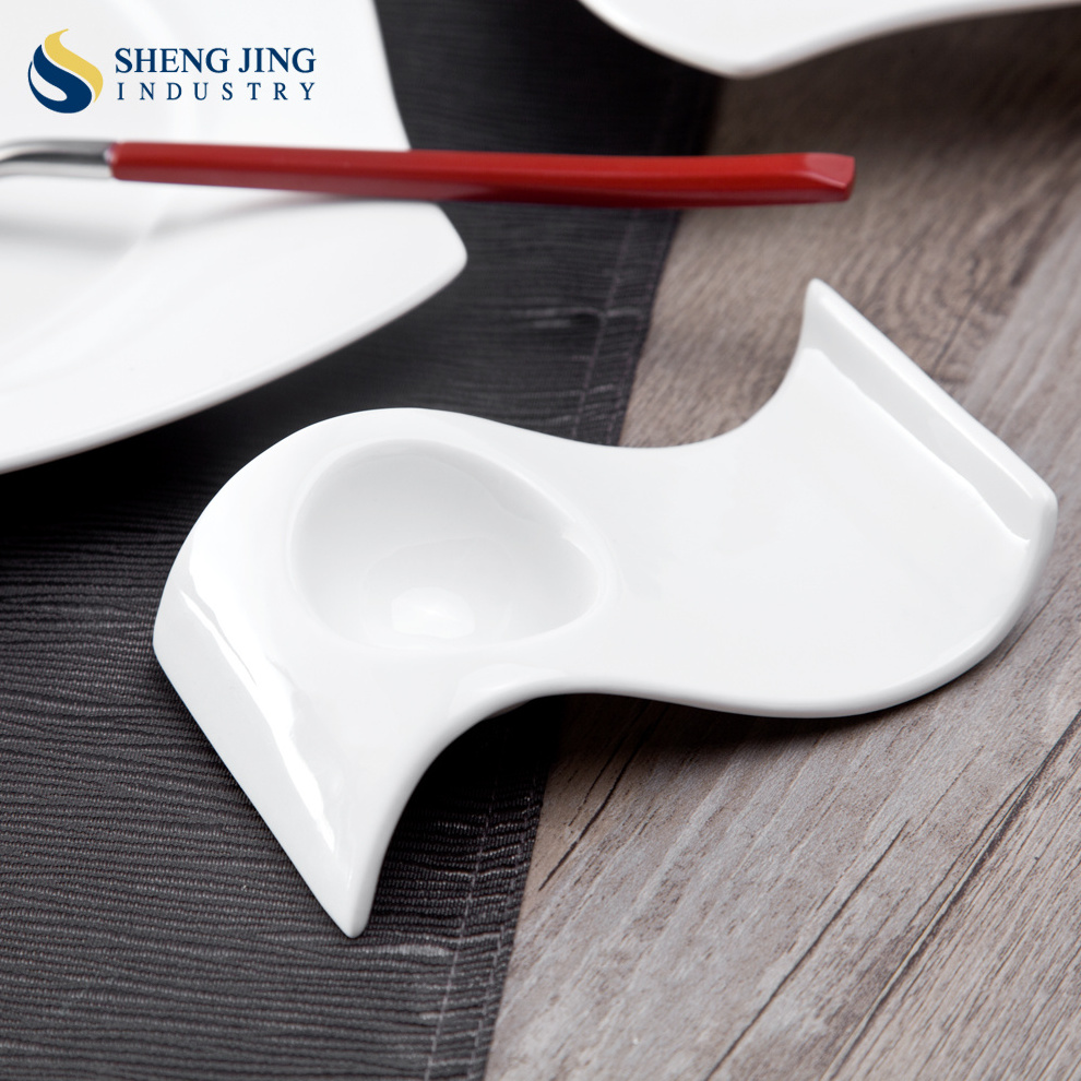 SHENGJING Custom LOGO Porcelain Cup Tray Ceramic Duck Egg Holder