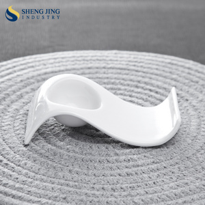 SHENGJING Custom LOGO Porcelain Cup Tray Ceramic Duck Egg Holder