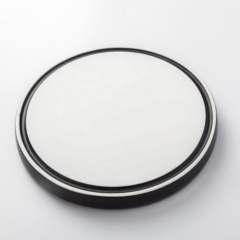 Bulk High Quality Japanese Round Black Matte Stackable Restaurant Serving Dish Coaster Tray Ceramic Crockery Plate