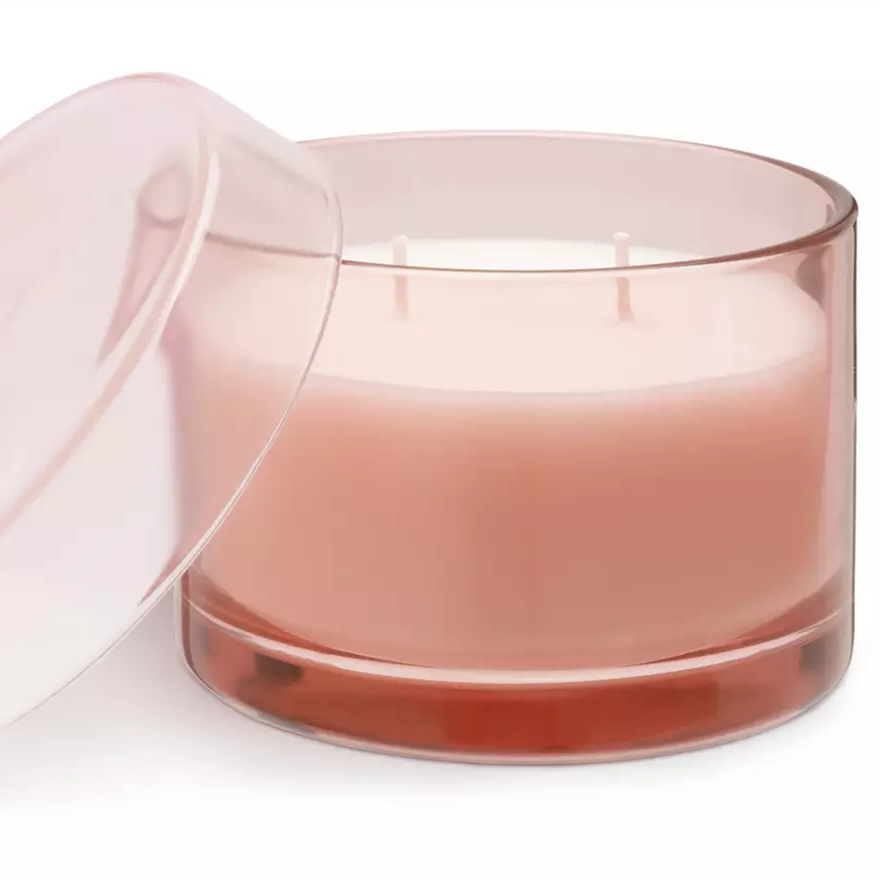 Handmade New Product Aromatherapy Scented Soy Jar Candle Long Lasting pink color glass jar candles home fragrance container