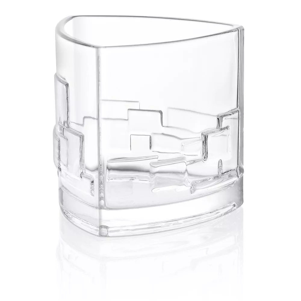 Gift New Arrival Square and Cube Glasswares at Wholesale Price clear shot glass Engraved Triangle Shape Whisky Glass Set