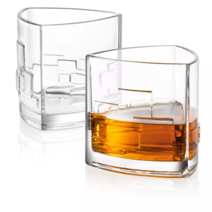 Gift New Arrival Square and Cube Glasswares at Wholesale Price clear shot glass Engraved Triangle Shape Whisky Glass Set